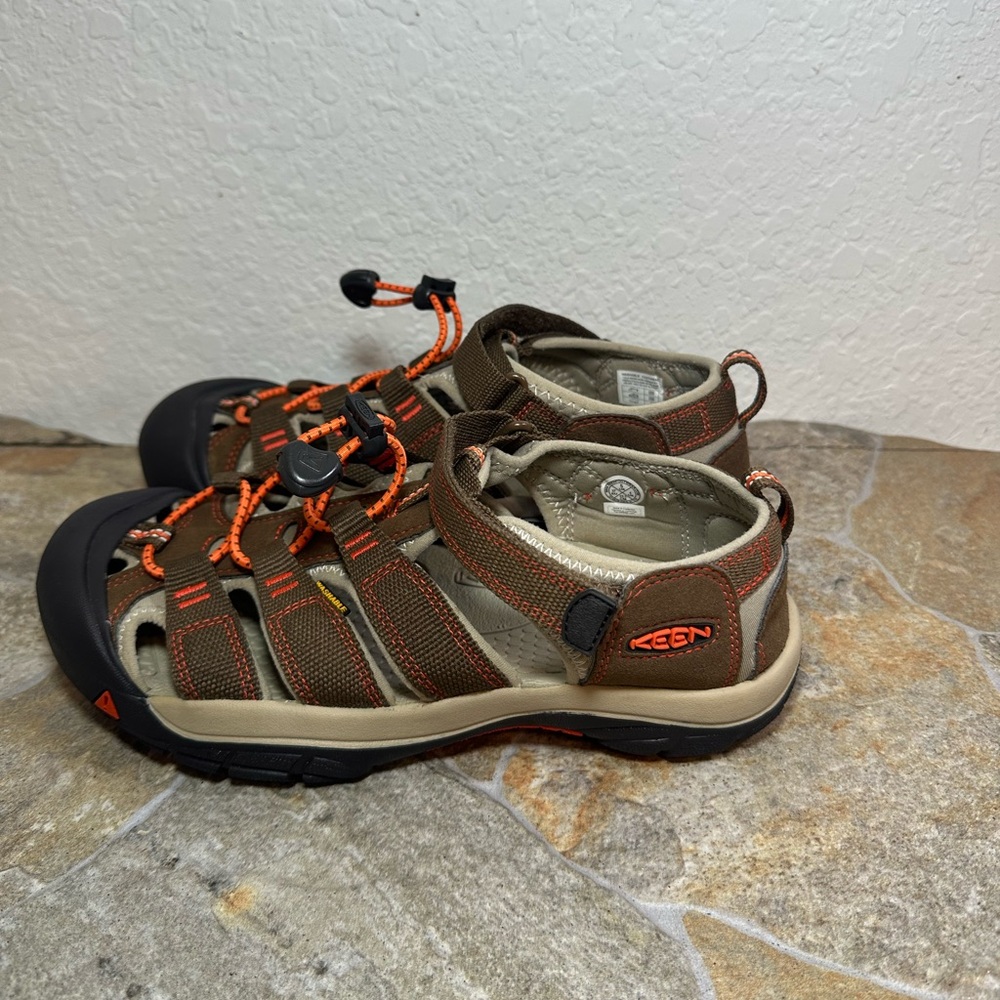Keen Sandals Women Sz 5 Orange/brown/black Outdoor Sport Closed Toe Adjustable